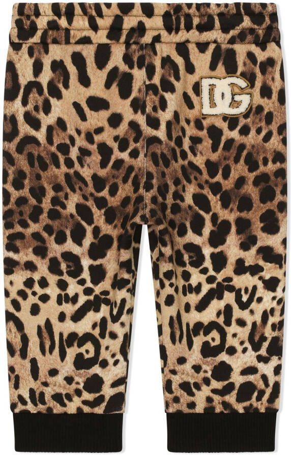 Dolce & Gabbana Kids Trainingsbroek met luipaardprint Bruin