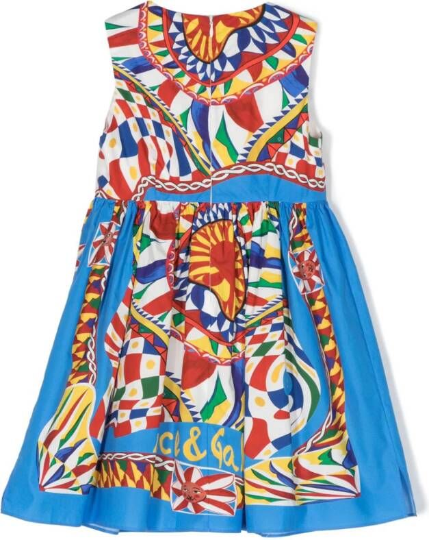 Dolce & Gabbana Kids Jurk met abstract patroon Blauw