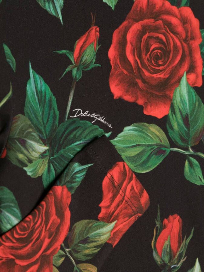 Dolce & Gabbana Kids Jurk met bloemenprint Zwart