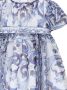Dolce & Gabbana Kids Chiffon jurk met majolica-print Blauw - Thumbnail 4