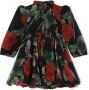 Dolce & Gabbana Kids Jurk met roosprint Zwart - Thumbnail 2
