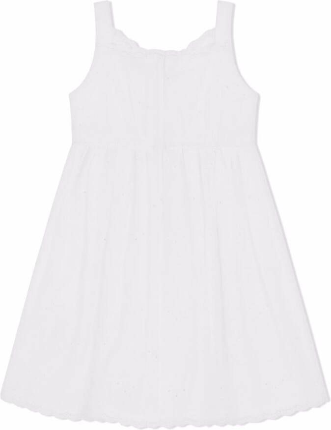 Dolce & Gabbana Kids Popeline jurk met broderie anglaise Wit