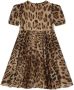 Dolce & Gabbana Kids Chiffon midi-jurk met luipaardprint Bruin - Thumbnail 2