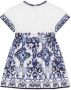 Dolce & Gabbana Kids Popeline romper met Majolica-print Blauw - Thumbnail 2