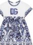 Dolce & Gabbana Kids Popeline romper met Majolica-print Blauw - Thumbnail 4