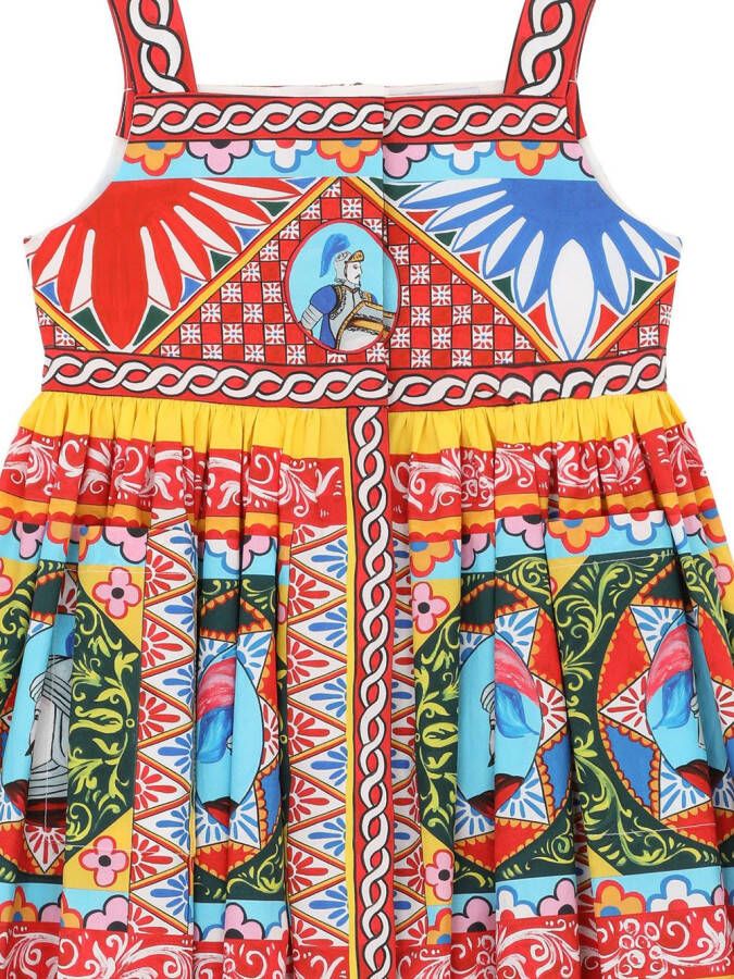 Dolce & Gabbana Kids Popeline jurk met print Rood