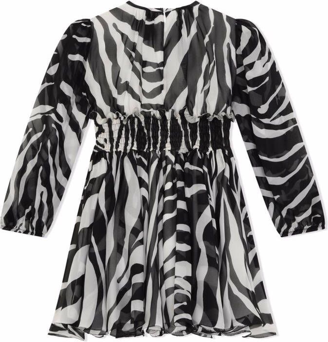 Dolce & Gabbana Kids Jurk met zebraprint Zwart