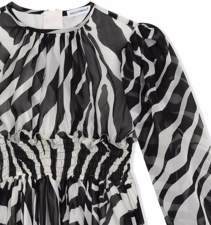 Dolce & Gabbana Kids Jurk met zebraprint Zwart