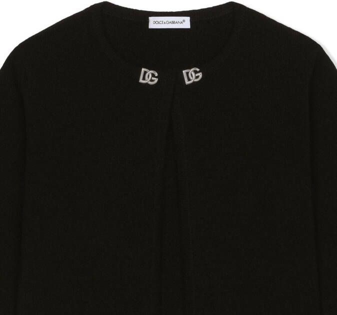 Dolce & Gabbana Kids Kasjmier vest met DG-logo Zwart