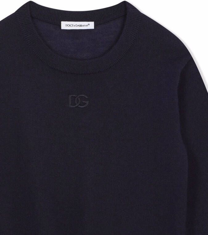 Dolce & Gabbana Kids Kasjmier trui met logo Blauw