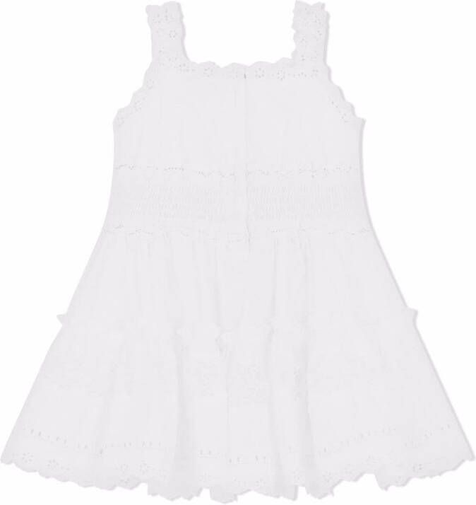 Dolce & Gabbana Kids Popeline jurk met broderie anglaise Wit