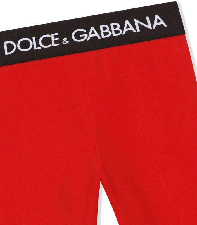 Dolce & Gabbana Kids Legging met logoband Rood