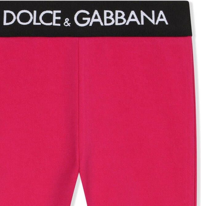 Dolce & Gabbana Kids Legging met logoband Roze