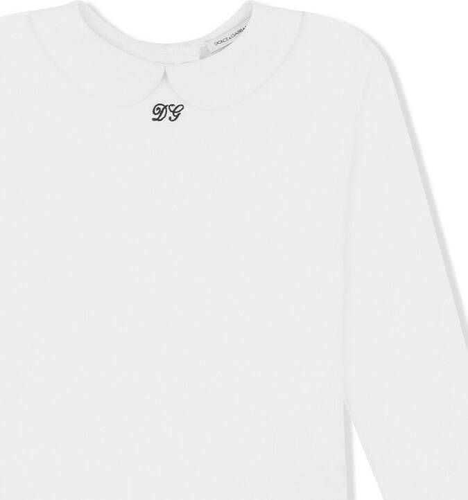 Dolce & Gabbana Kids T-shirt met geborduurd logo Wit