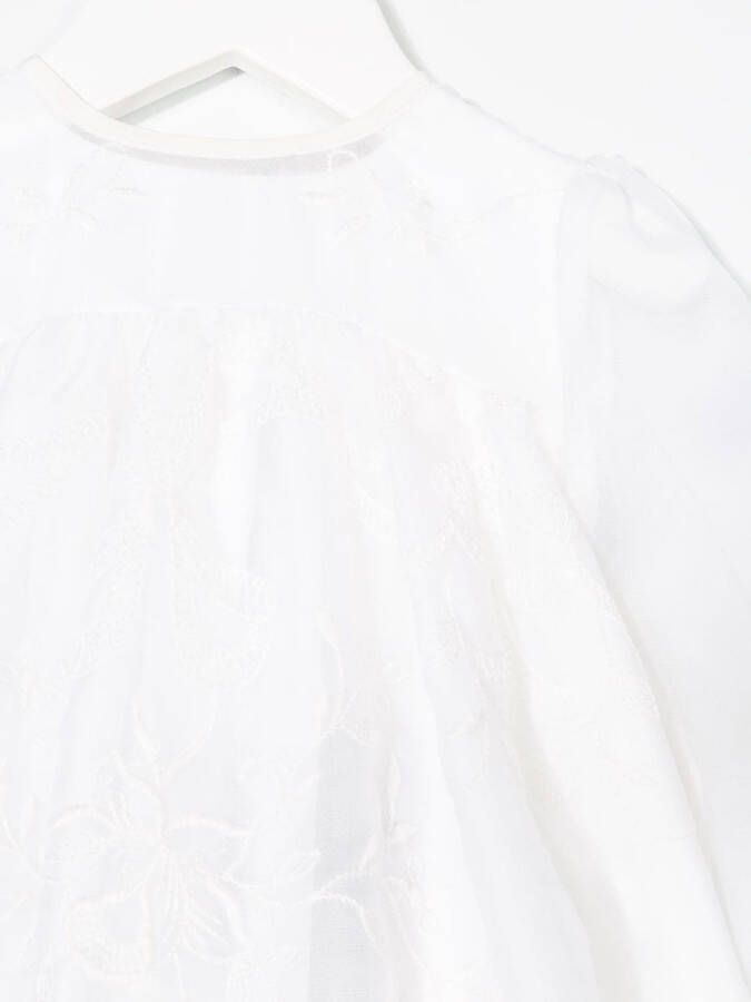 Dolce & Gabbana Kids lace detail ceremony dress Wit