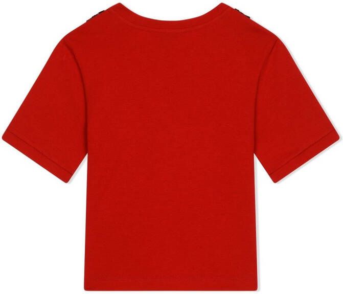 Dolce & Gabbana Kids Katoenen T-shirt met kant Rood