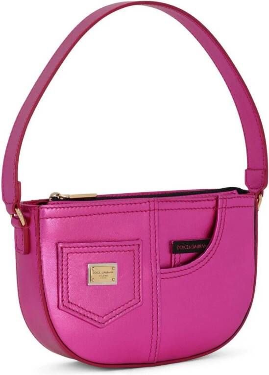 Dolce & Gabbana Kids Lakleren schoudertas Roze