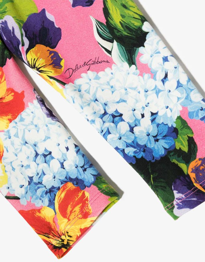Dolce & Gabbana Kids Legging met bloemenprint Roze