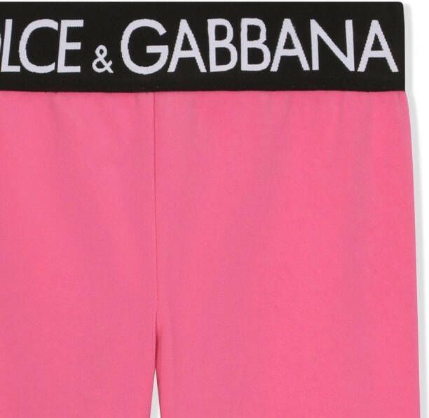 Dolce & Gabbana Kids Legging met logoband Roze