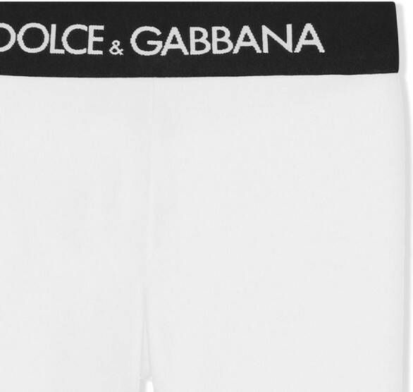 Dolce & Gabbana Kids Legging met logoband Wit