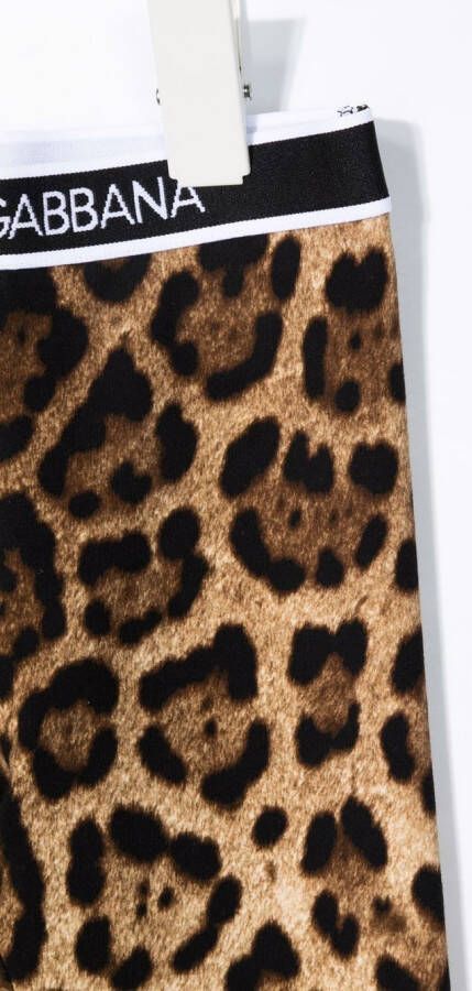 Dolce & Gabbana Kids Legging met luipaardprint Beige