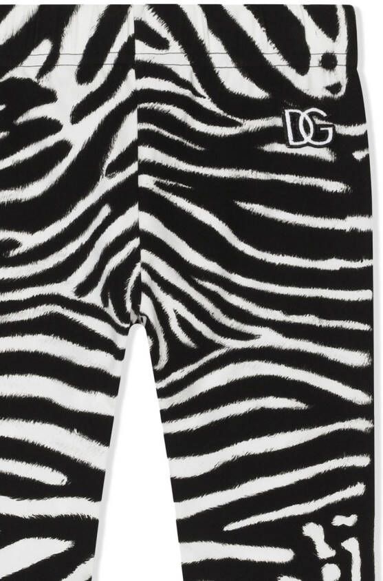 Dolce & Gabbana Kids Legging met zebraprint Wit