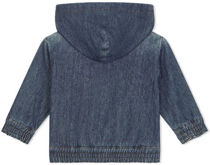 Dolce & Gabbana Kids Spijkerstof hoodie met logoprint Blauw