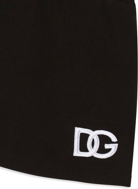 Dolce & Gabbana Kids Mini-rok met trekkoord en DG-logo Zwart