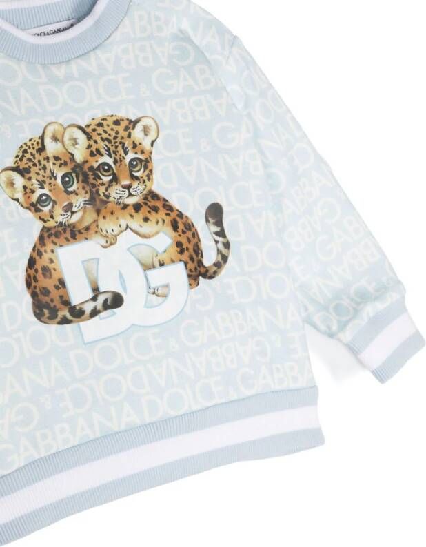 Dolce & Gabbana Kids Sweater met logoprint Blauw