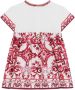 Dolce & Gabbana Kids Jurk met Majolica-print Rood - Thumbnail 2