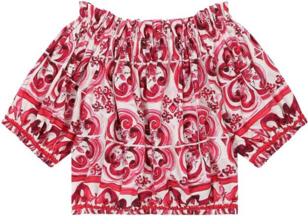 Dolce & Gabbana Kids Top met Majolica-print Rood
