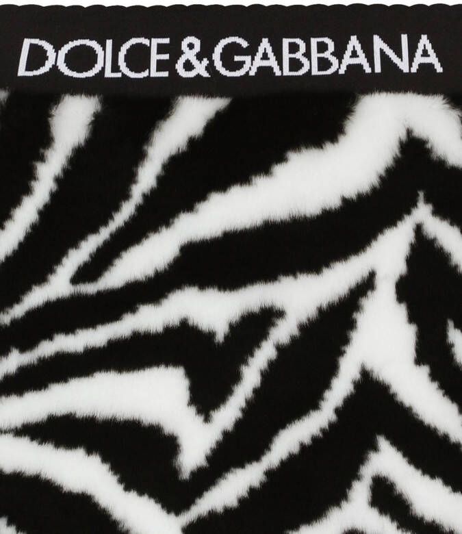 Dolce & Gabbana Kids Mini-rok van imitatiebont met zebraprint Wit