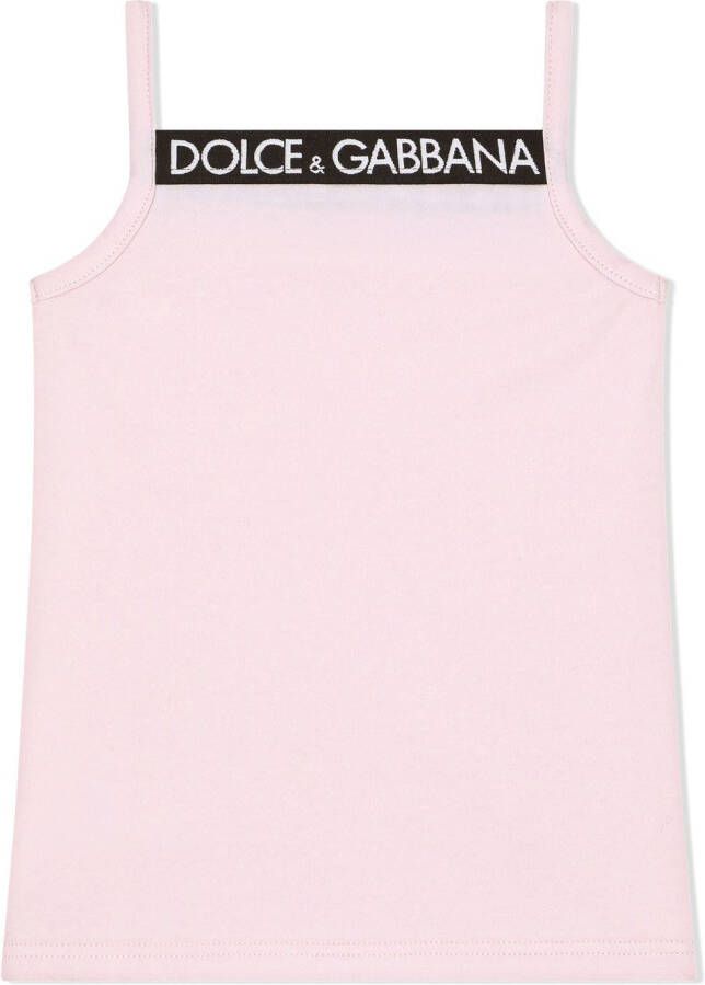 Dolce & Gabbana Kids Tanktop met logoprint Roze