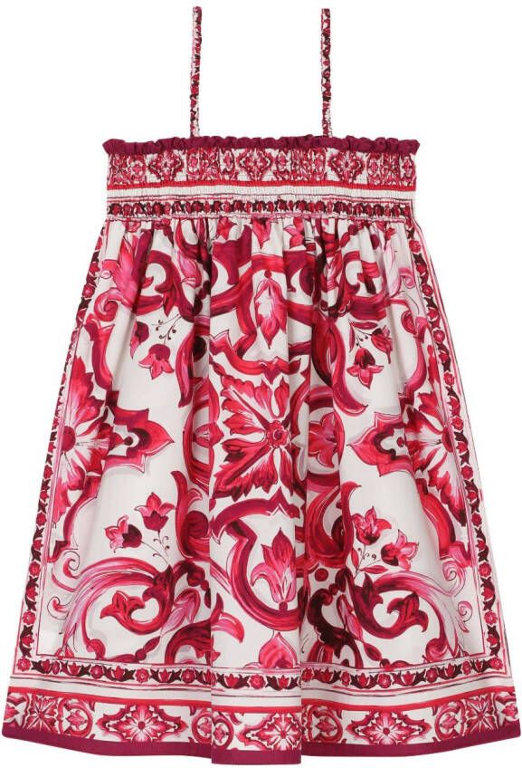 Dolce & Gabbana Kids Mouwloze mini-jurk Wit