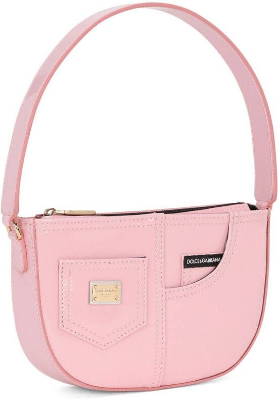 Dolce & Gabbana Kids Lakleren schoudertas Roze