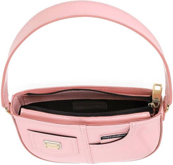 Dolce & Gabbana Kids Lakleren schoudertas Roze