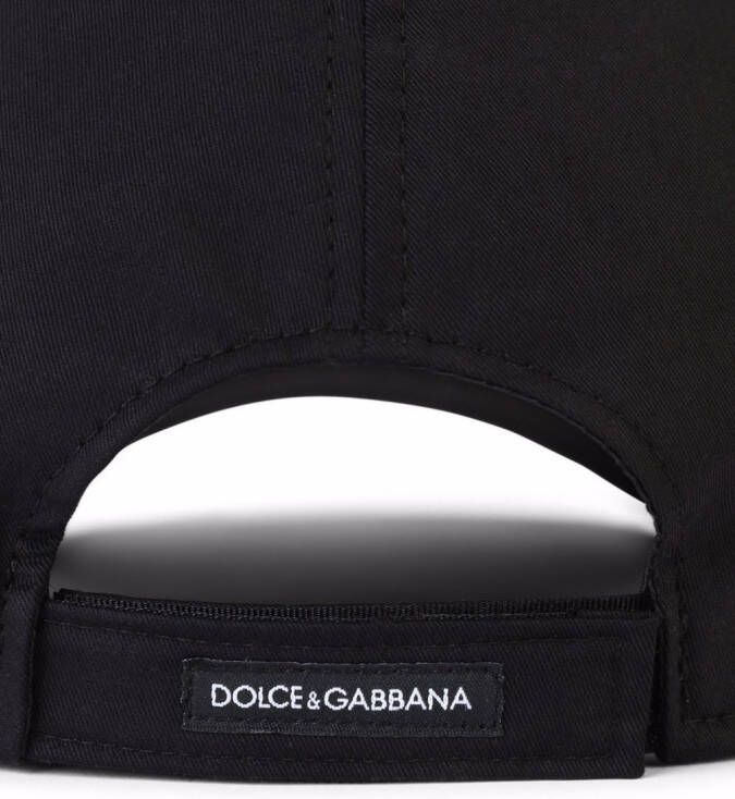 Dolce & Gabbana Kids Honkbalpet met logo label Zwart