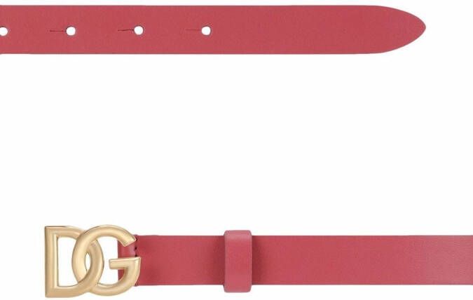 Dolce & Gabbana Kids Leren riem Roze