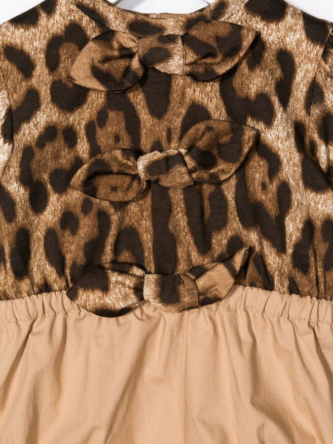 Dolce & Gabbana Kids Romper met luipaardprint Bruin