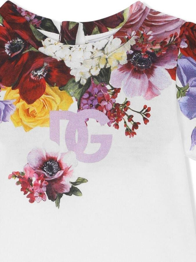 Dolce & Gabbana Kids Romper set met bloemenprint Wit