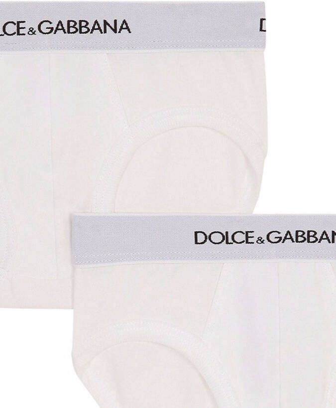 Dolce & Gabbana Kids Set van 2 boxershorts Wit