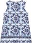 Dolce & Gabbana Kids Mini-jurk met brokaat met Majolica-print Blauw - Thumbnail 2