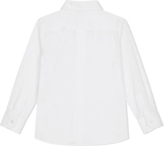 Dolce & Gabbana Kids Popeline shirt met logolabel Wit