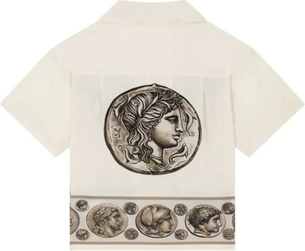Dolce & Gabbana Kids Shirt met logoprint Beige