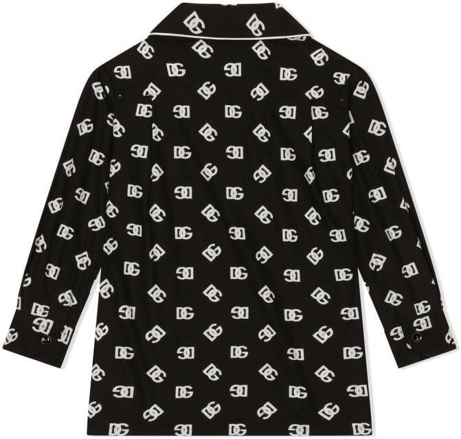 Dolce & Gabbana Kids Pyjamashirt met DG-logo Zwart