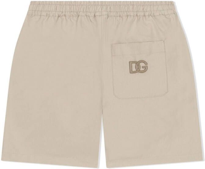 Dolce & Gabbana Kids Shorts met geborduurd DG-logo Beige