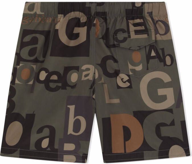 Dolce & Gabbana Kids Shorts met logo Groen