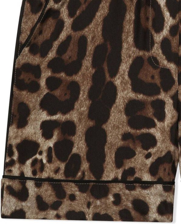 Dolce & Gabbana Kids Shorts met luipaardprint Bruin