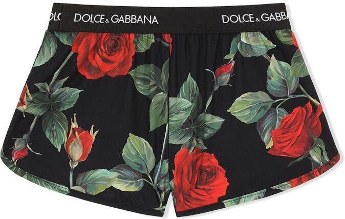 Dolce & Gabbana Kids Zwembroek met roosprint Roze