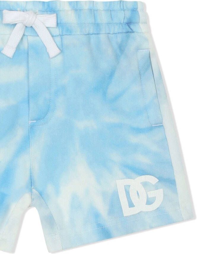 Dolce & Gabbana Kids Shorts met tie-dye print Blauw